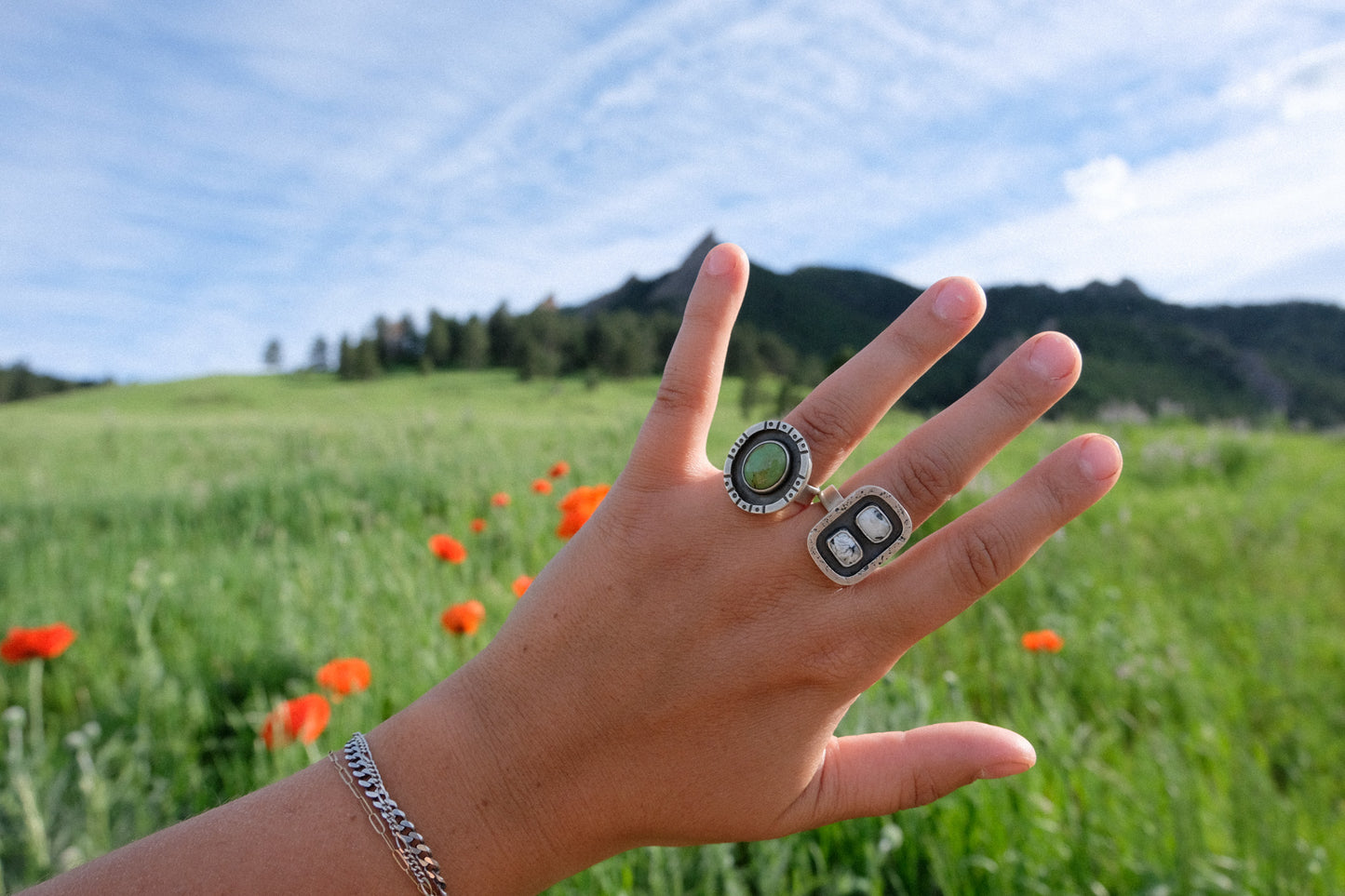 Turquoise Oval Ring || 7