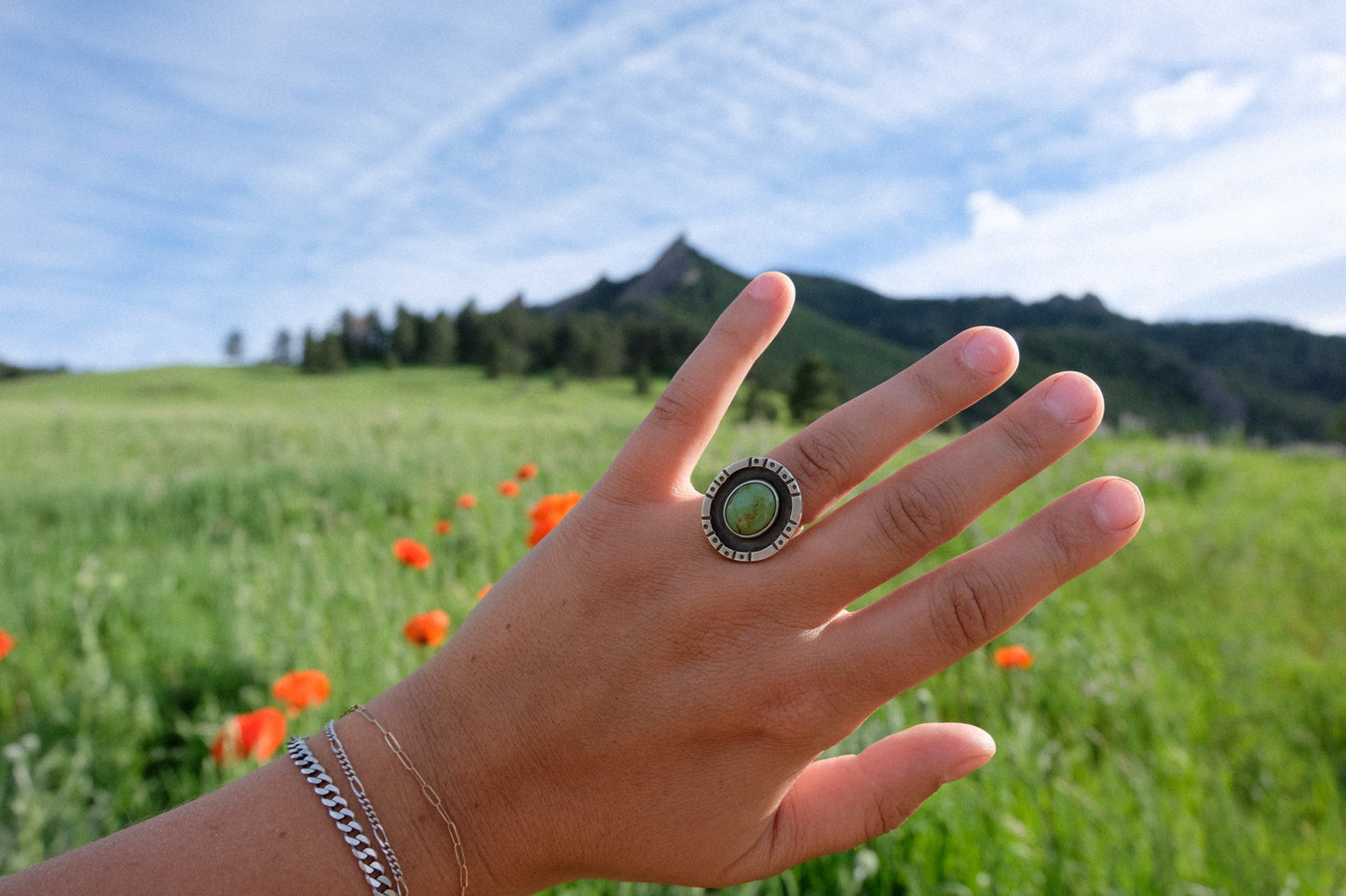 Turquoise Oval Ring || 7