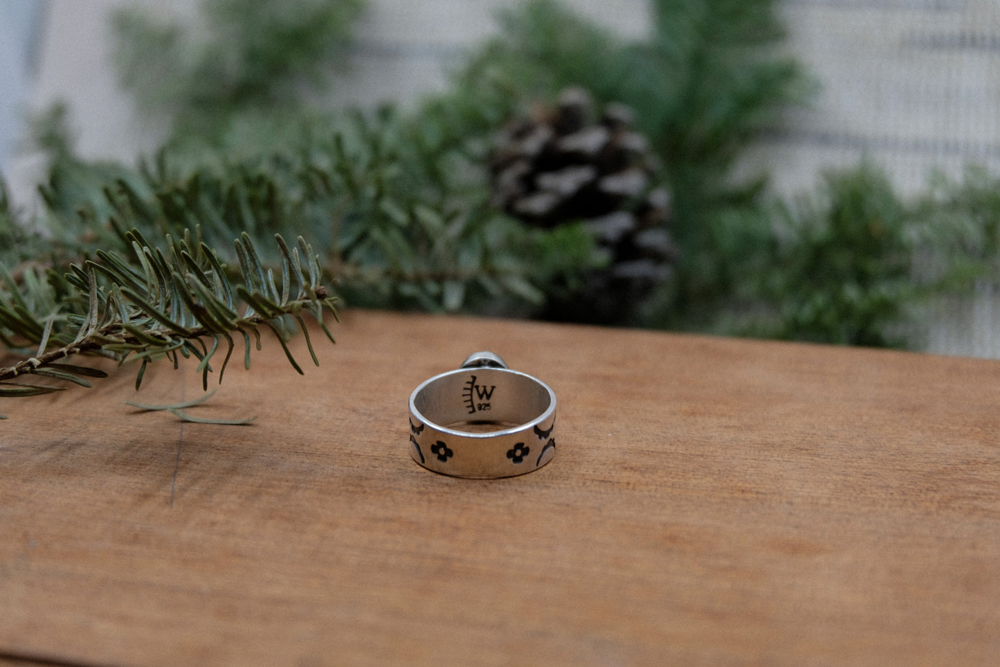 Pink Opal Wide Band Ring || Size 8.5