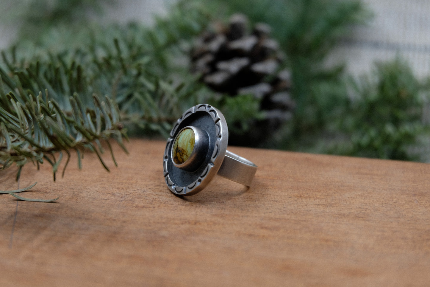 Shadowbox Turquoise Ring || Size 7