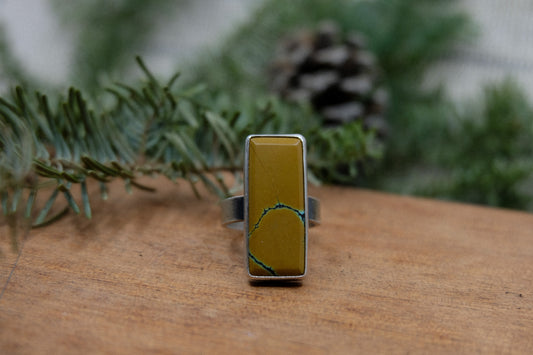 Rectangle Turquoise Ring || Size 7.75