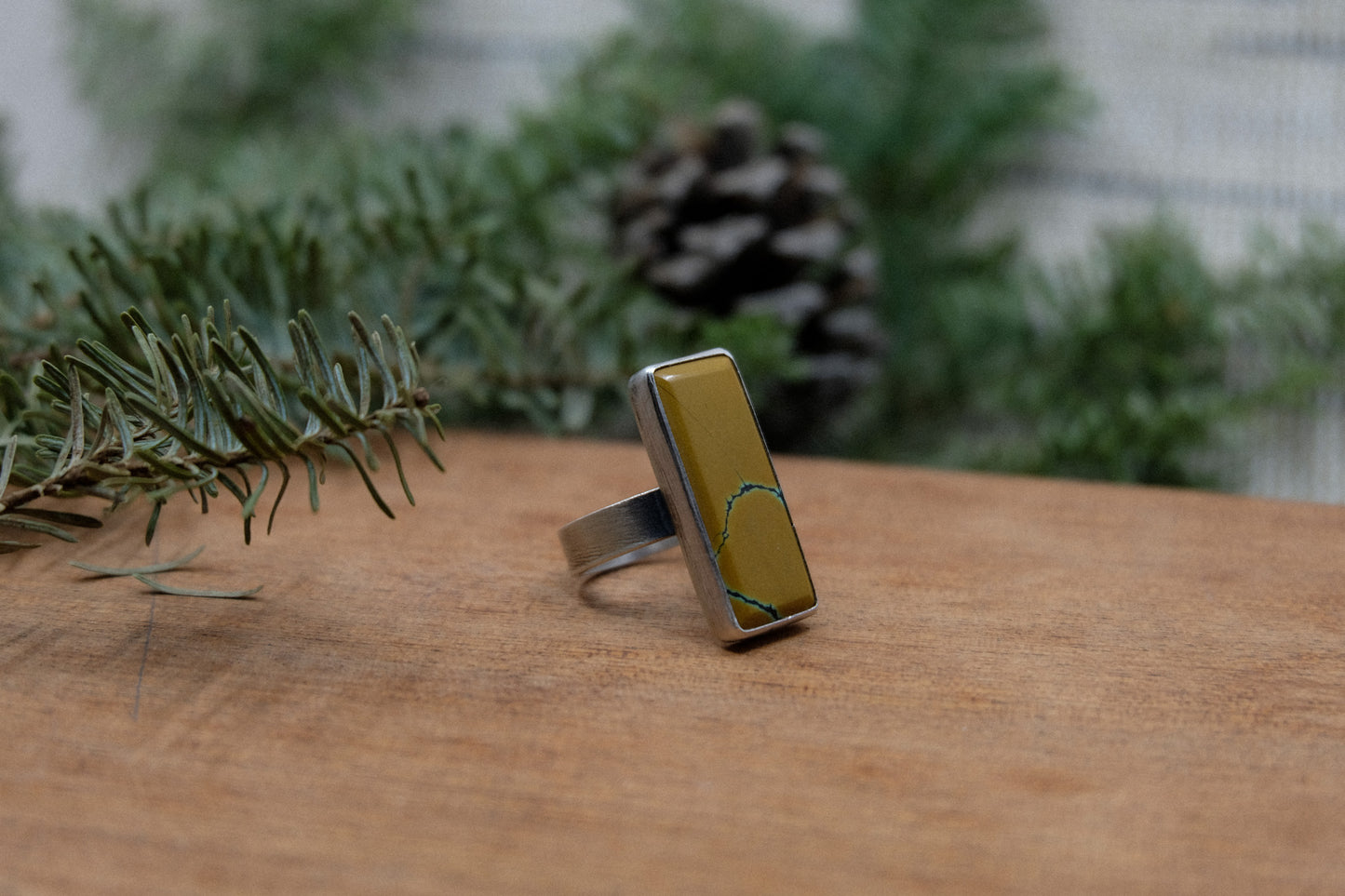 Rectangle Turquoise Ring || Size 7.75