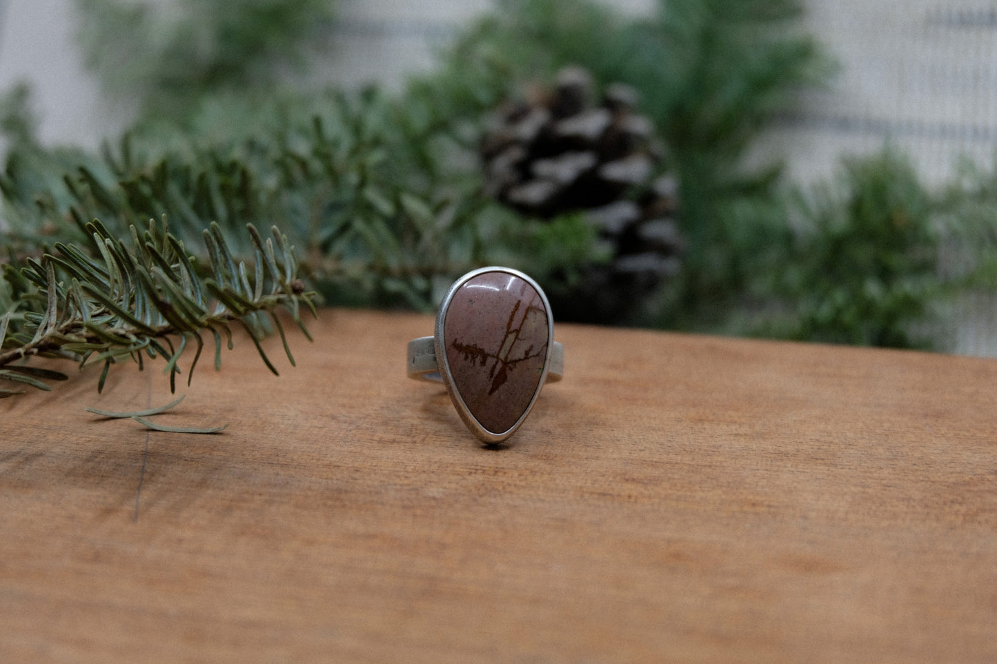 Teardrop Jasper Ring || Size 7
