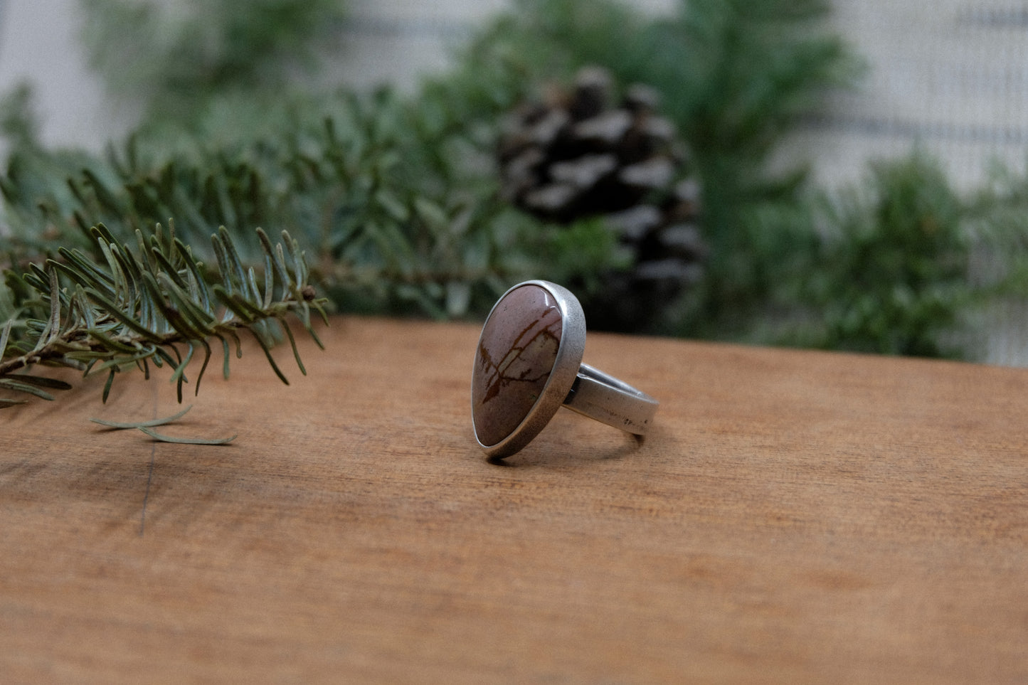 Teardrop Jasper Ring || Size 7