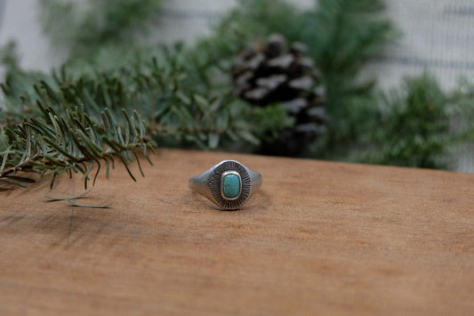 Turquoise Signet Ring #3 || Size 7.5