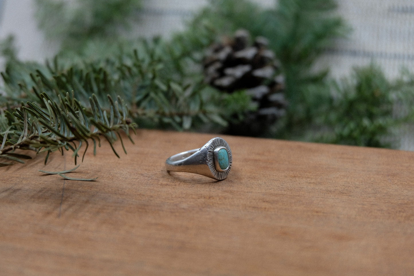 Turquoise Signet Ring #3 || Size 7.5