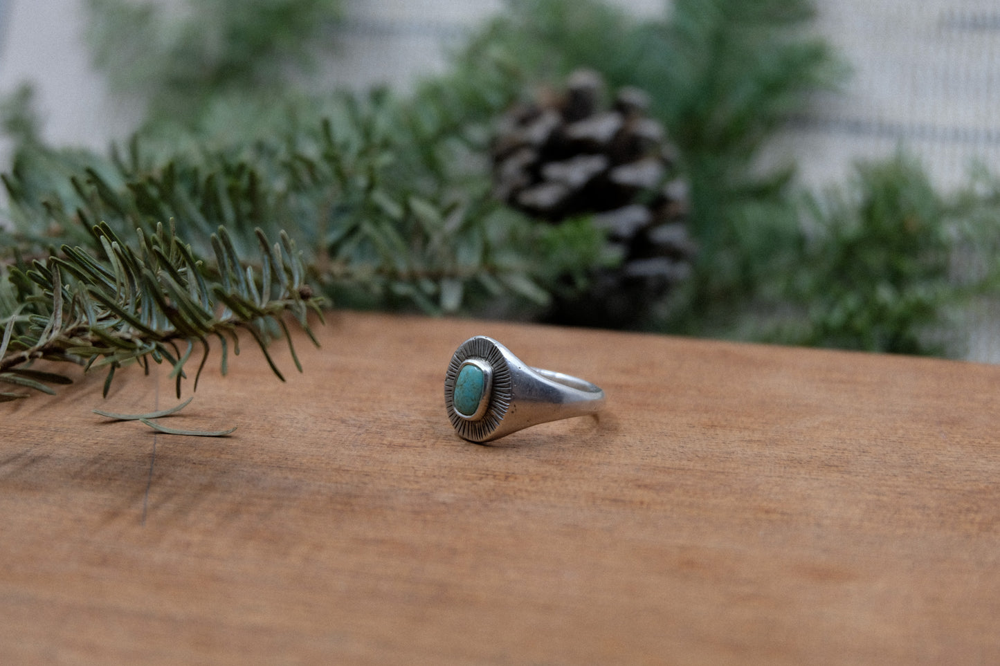 Turquoise Signet Ring #3 || Size 7.5